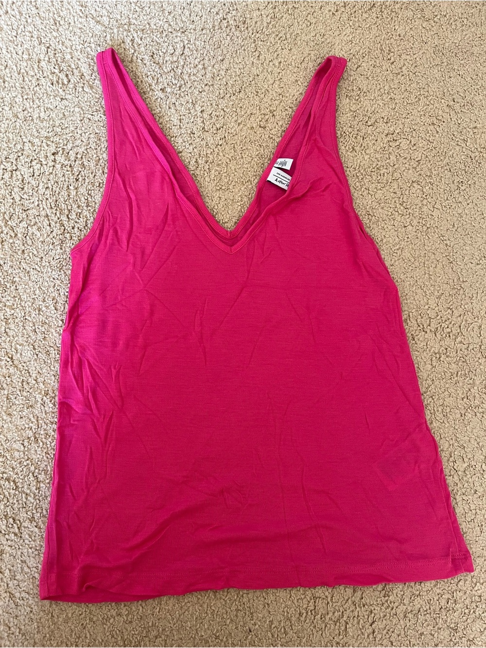 & Other Stories Bright Pink V-Neck Tank